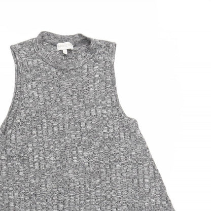 Apricot Womens Grey Mock Neck  Viscose Tunic Jumper Size 10