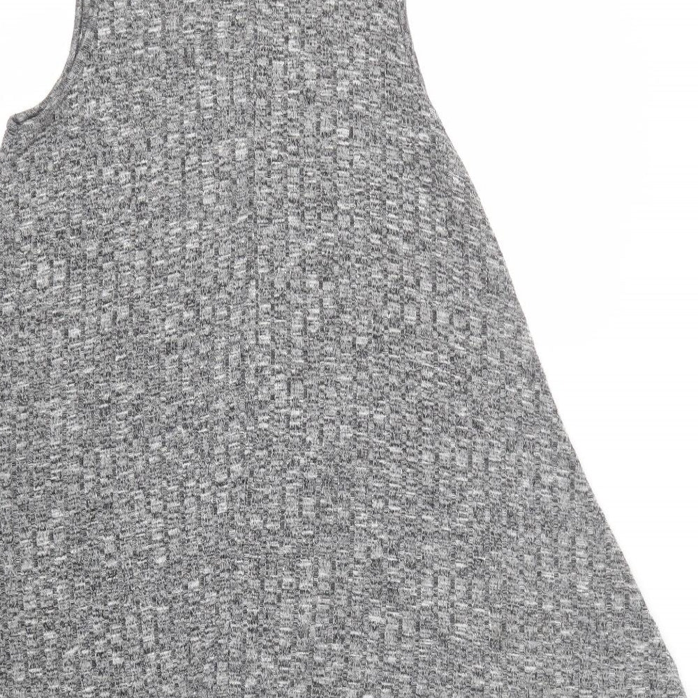 Apricot Womens Grey Mock Neck  Viscose Tunic Jumper Size 10