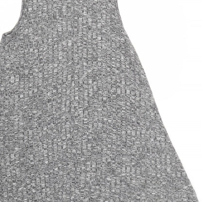 Apricot Womens Grey Mock Neck  Viscose Tunic Jumper Size 10