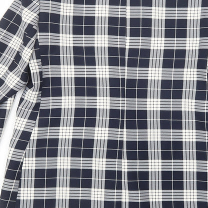 Primark Womens Blue Plaid  Jacket Blazer Size 6  Button