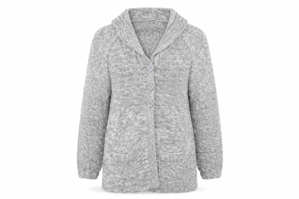 Womens UK Size L Heart & Soul Grey Cardigan Jumper