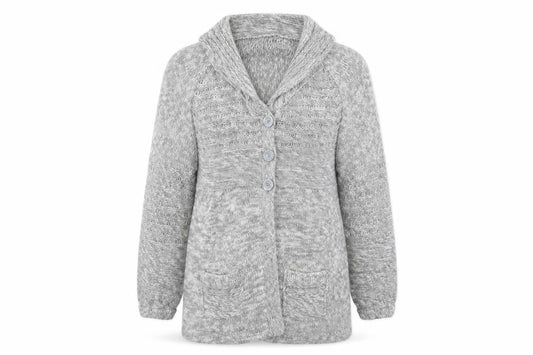 Womens UK Size L Heart & Soul Grey Cardigan Jumper