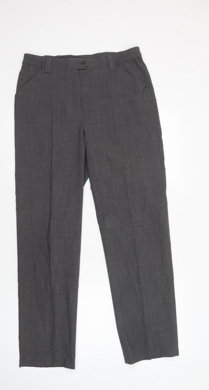 Womens UK Size 12 MICHELE Regular Fit Dress Pants Grey Trousers