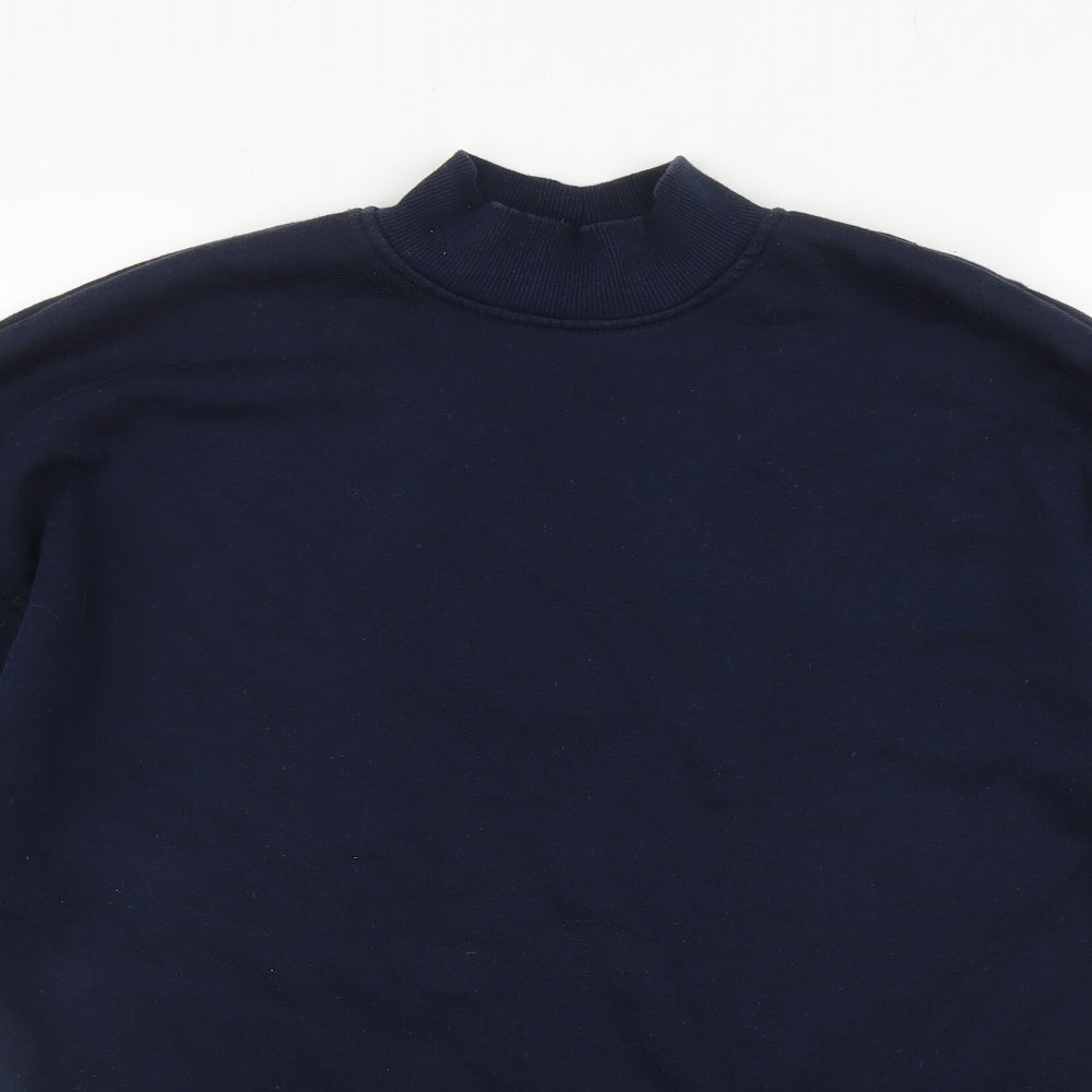 Zara Womens Blue  Cotton Pullover Sweatshirt Size S