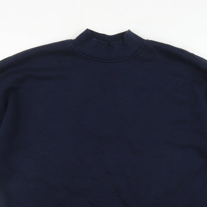Zara Womens Blue  Cotton Pullover Sweatshirt Size S