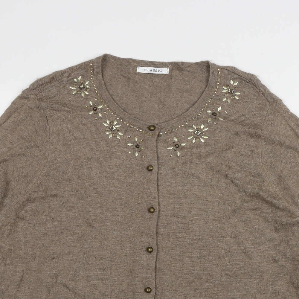 Womens UK Size  Marks and Spencer Brown Cardigan Jumper