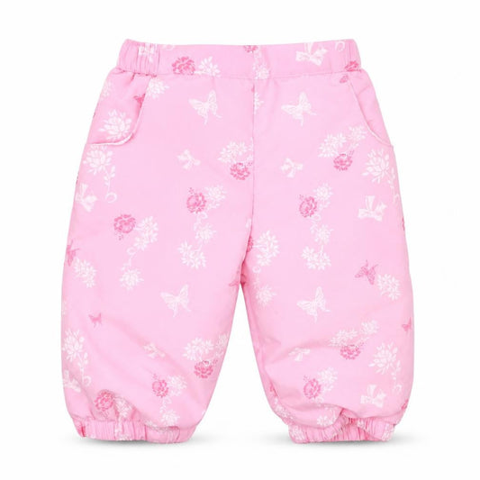 Kris & Kids Girls Pink Floral Polyester Track Pants Trousers Size 3-6 Months