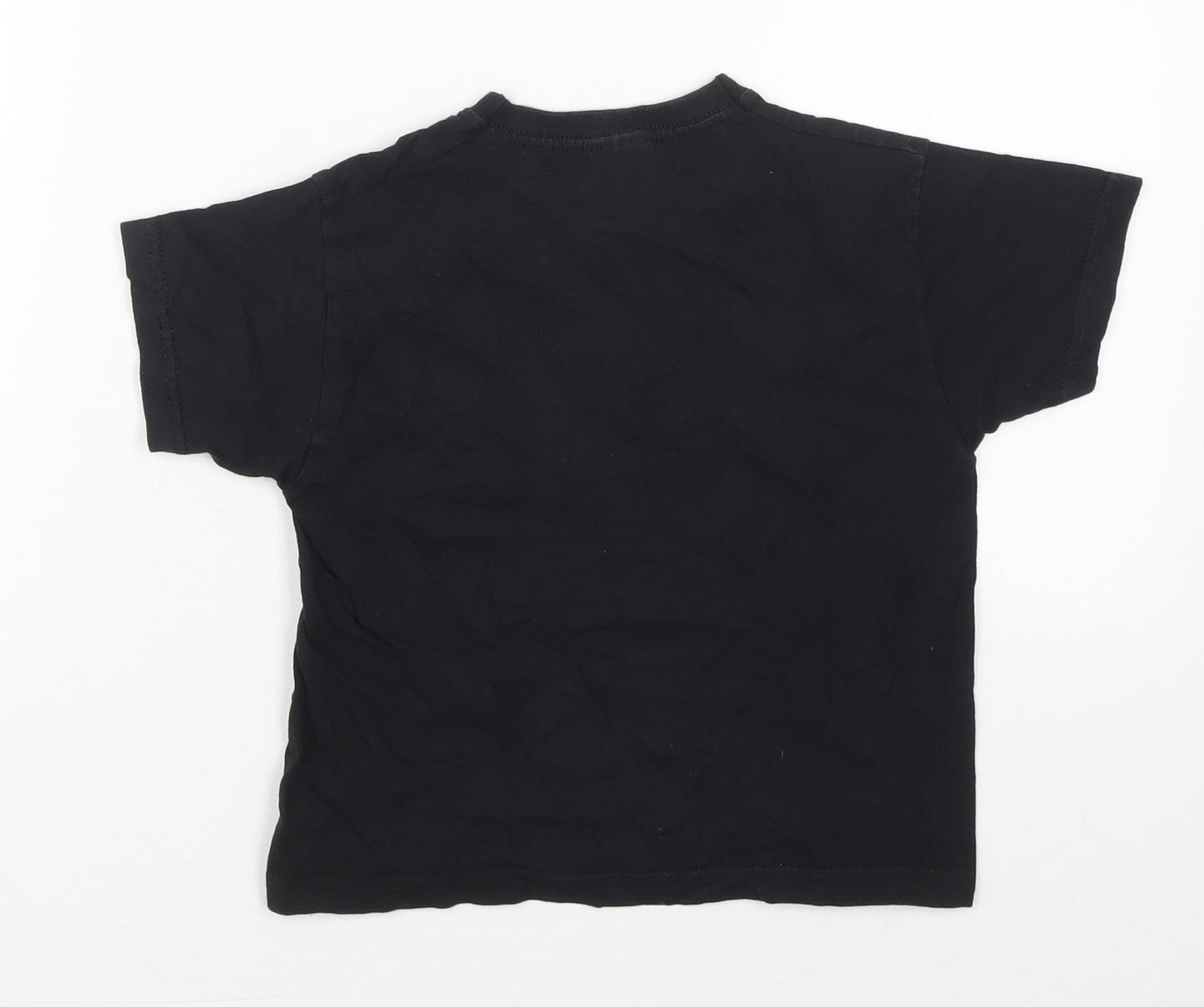 Fruit of the Loom Boys Black  Cotton Basic T-Shirt Size 3-4 Years Crew Neck Pullover - Unspeakable