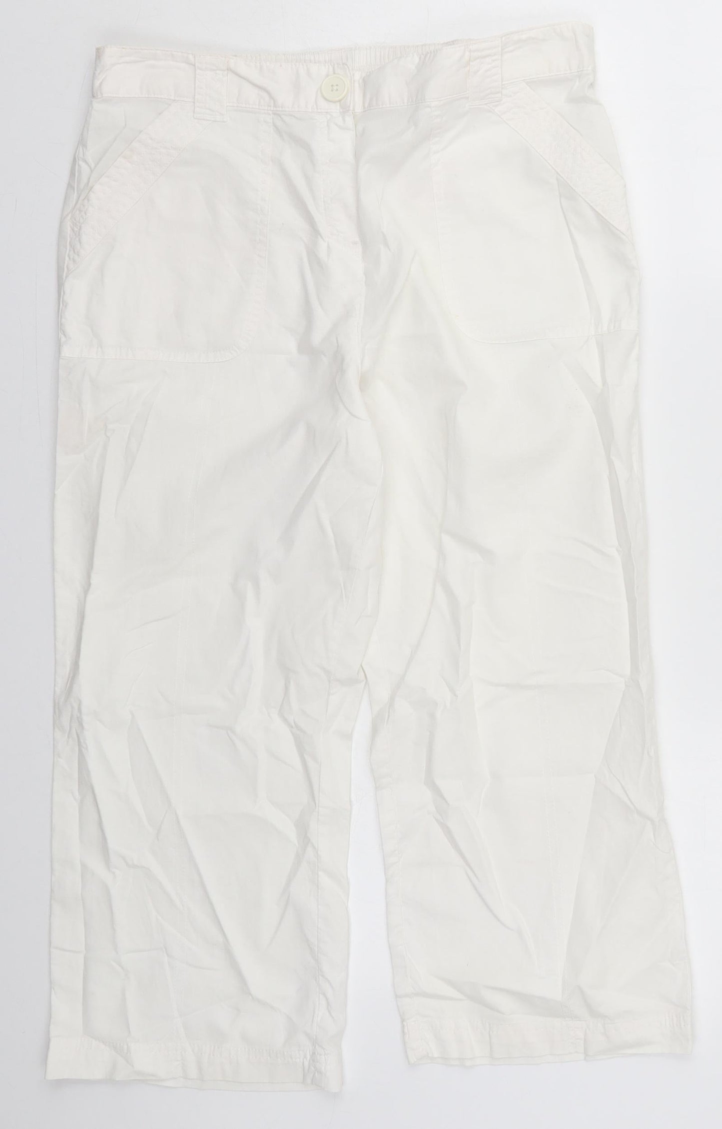 Womens UK Size 12 BHS Regular Fit  White Trousers