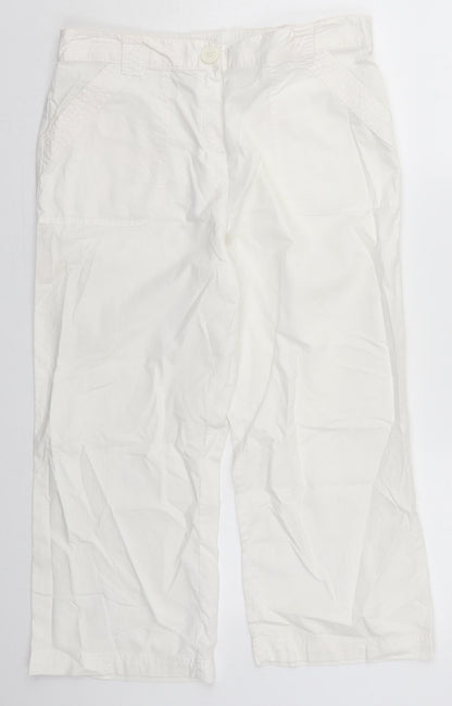 Womens UK Size 12 BHS Regular Fit  White Trousers