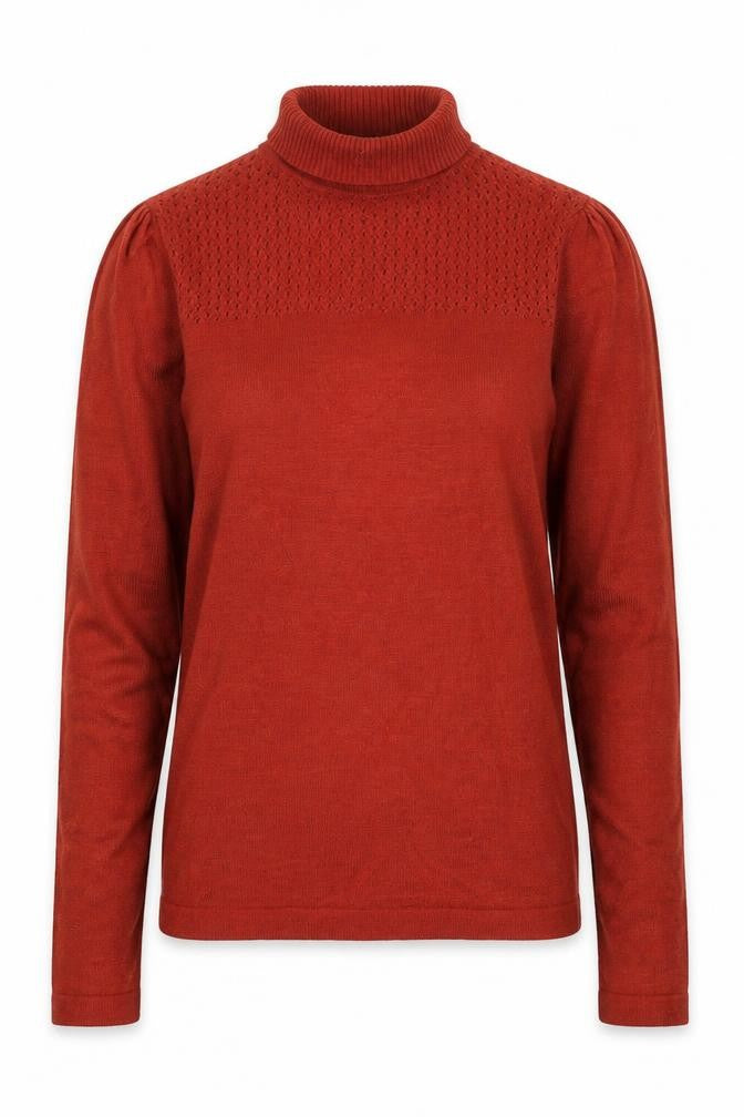 Therapy Womens Red Roll Neck  Acrylic Pullover Jumper Size 8