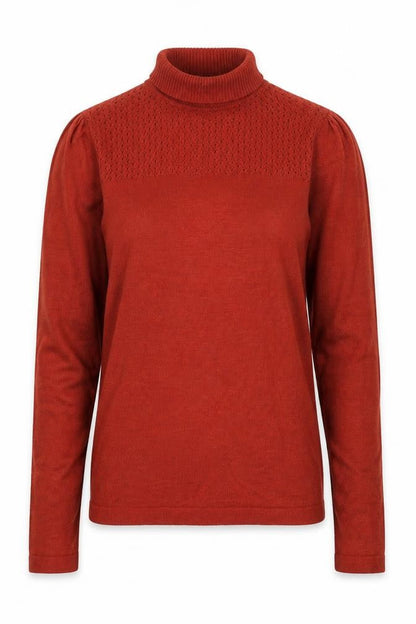 Therapy Womens Red Roll Neck  Acrylic Pullover Jumper Size 8