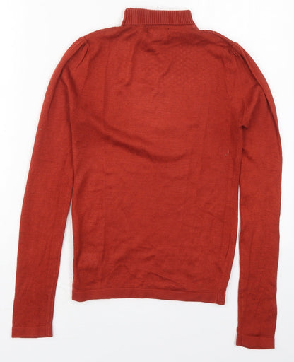 Therapy Womens Red Roll Neck  Acrylic Pullover Jumper Size 8