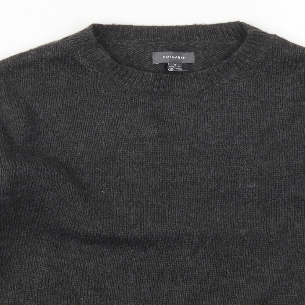 Primark Womens Grey Crew Neck  Acrylic Pullover Jumper Size 6