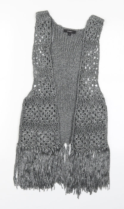 Studio F Womens Grey V-Neck  Acrylic Cardigan Jumper Size S