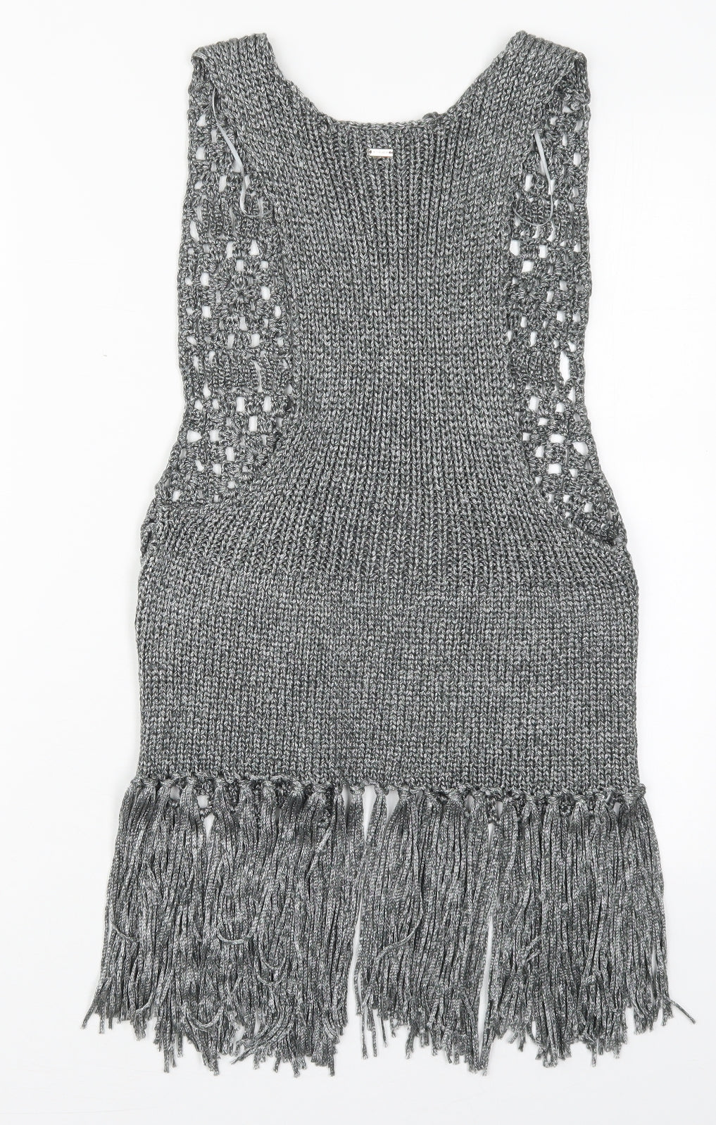 Studio F Womens Grey V-Neck  Acrylic Cardigan Jumper Size S