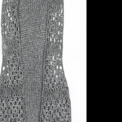 Studio F Womens Grey V-Neck  Acrylic Cardigan Jumper Size S