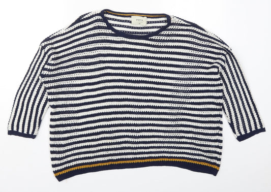 Womens UK Size M Papaya Blue Pullover Jumper