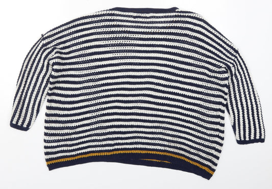 Womens UK Size M Papaya Blue Pullover Jumper