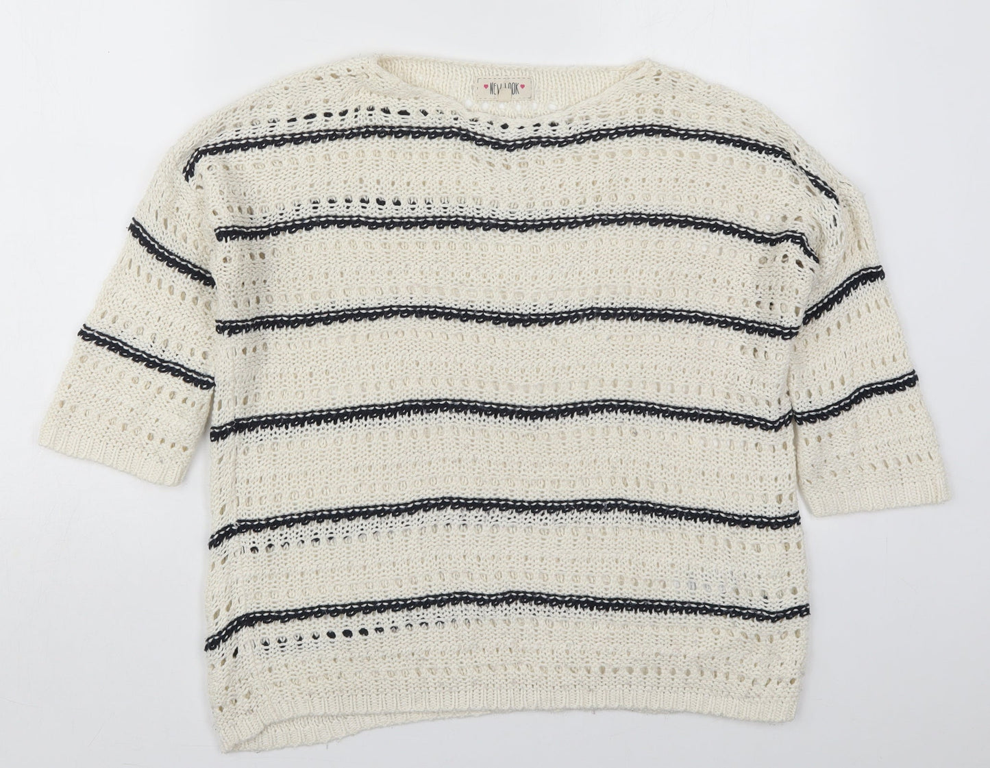 Womens UK Size S New Look Ivory Pullover Jumper