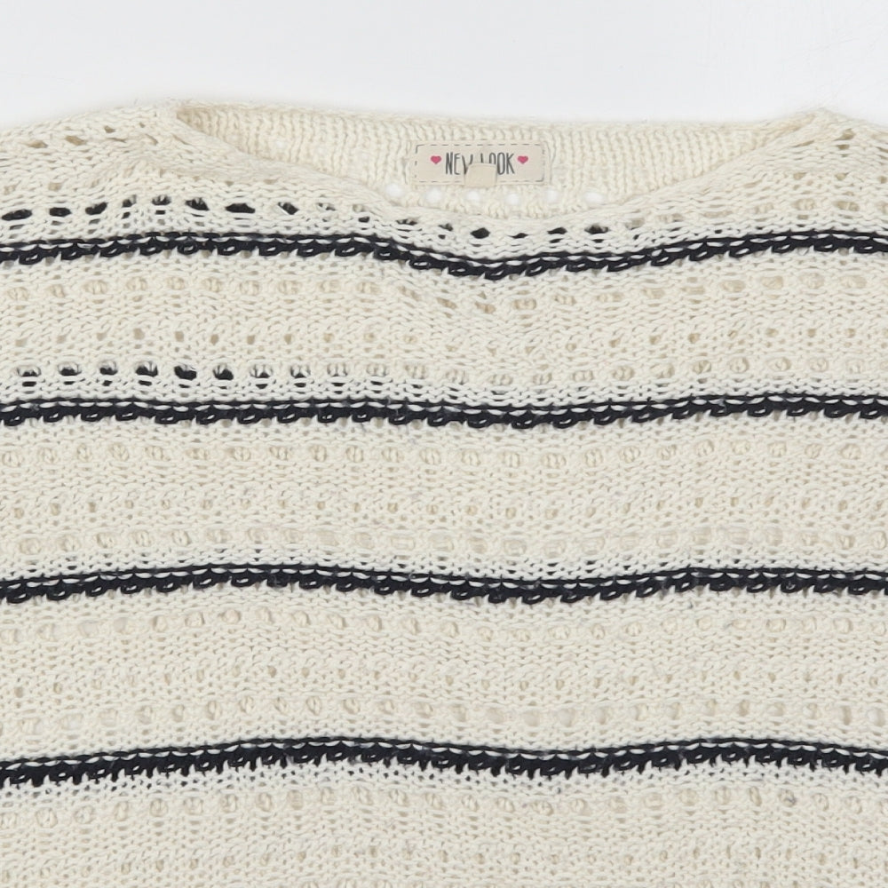 Womens UK Size S New Look Ivory Pullover Jumper