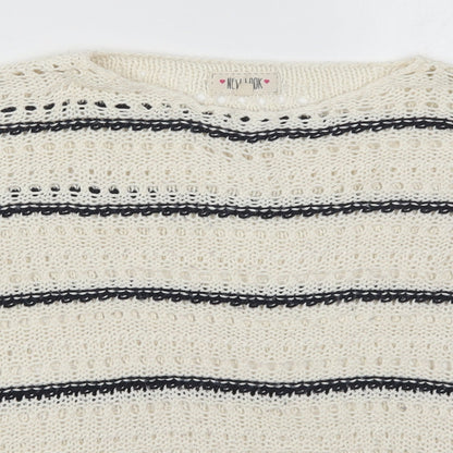 Womens UK Size S New Look Ivory Pullover Jumper