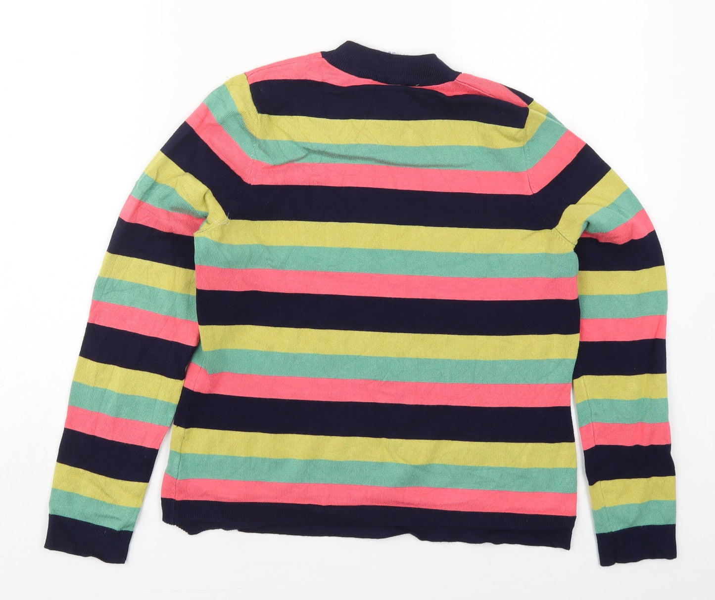 Harkel Womens Green Crew Neck Striped Viscose Pullover Jumper Size 14   - Pink