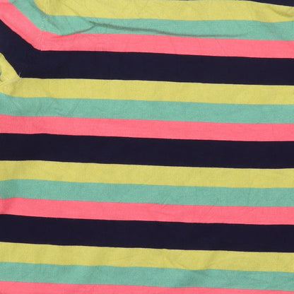 Harkel Womens Green Crew Neck Striped Viscose Pullover Jumper Size 14   - Pink