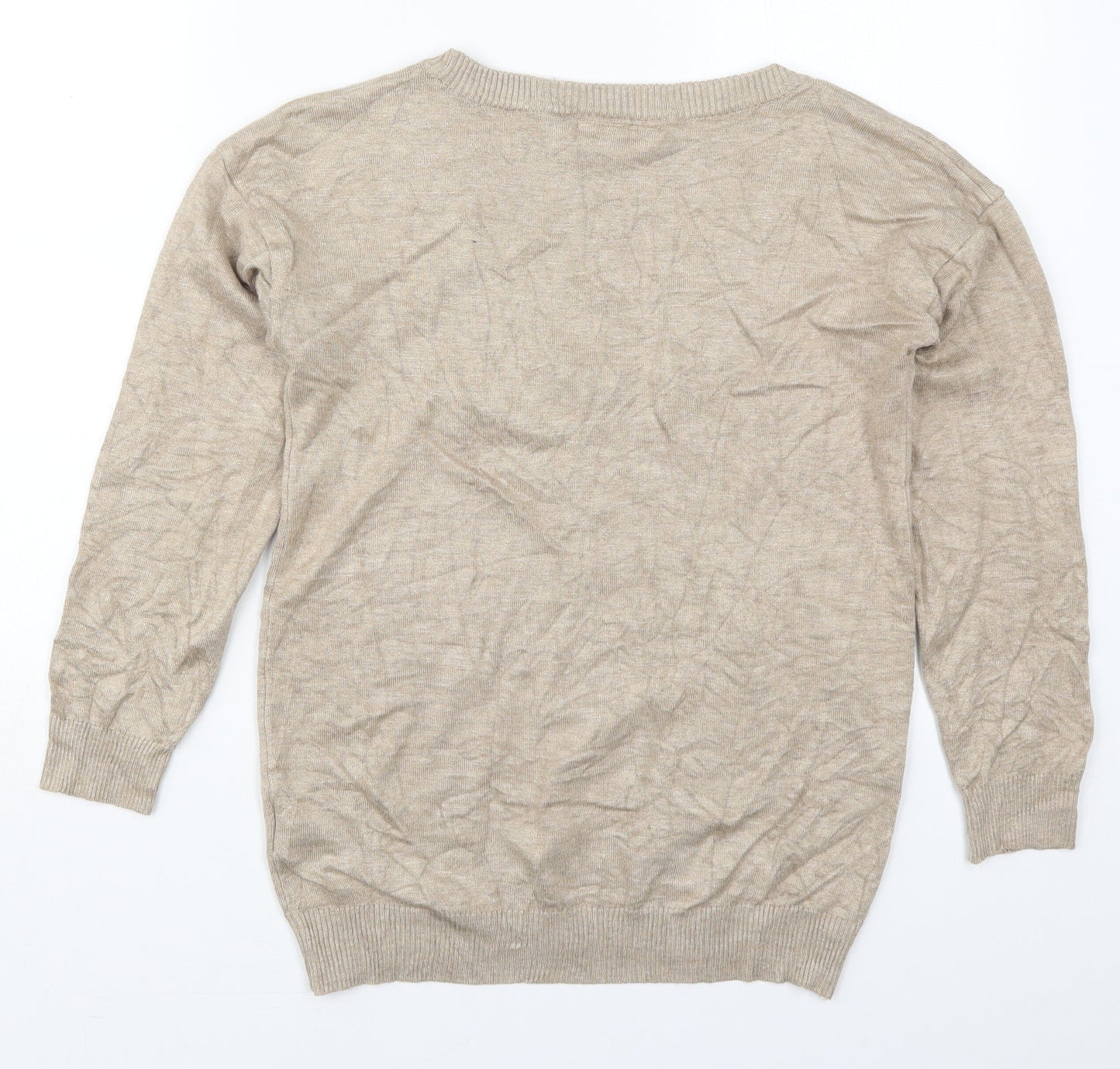 Body Flirt Womens Beige V-Neck  Viscose Pullover Jumper Size XS