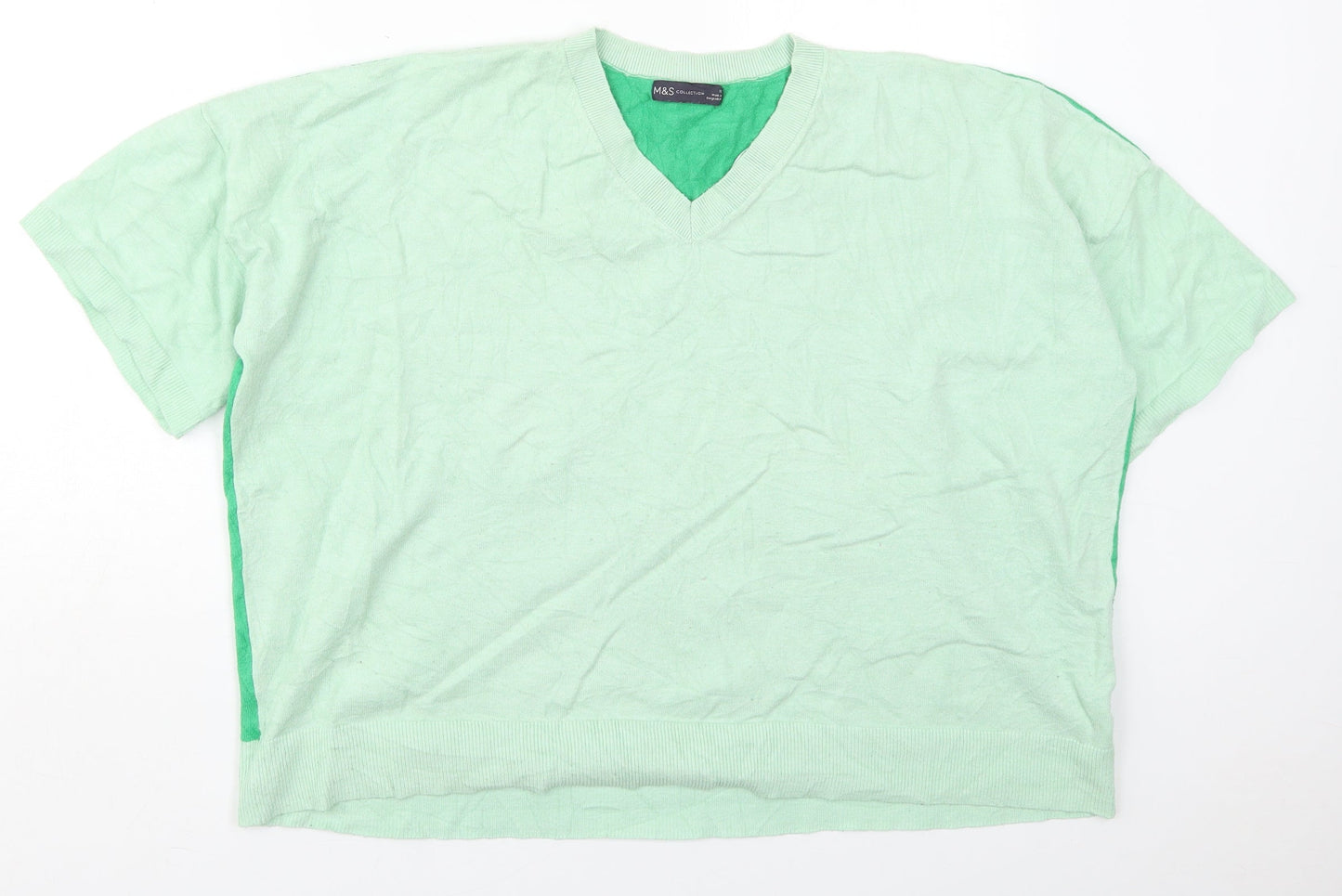 Womens UK Size 22 Marks and Spencer Green Pullover Jumper