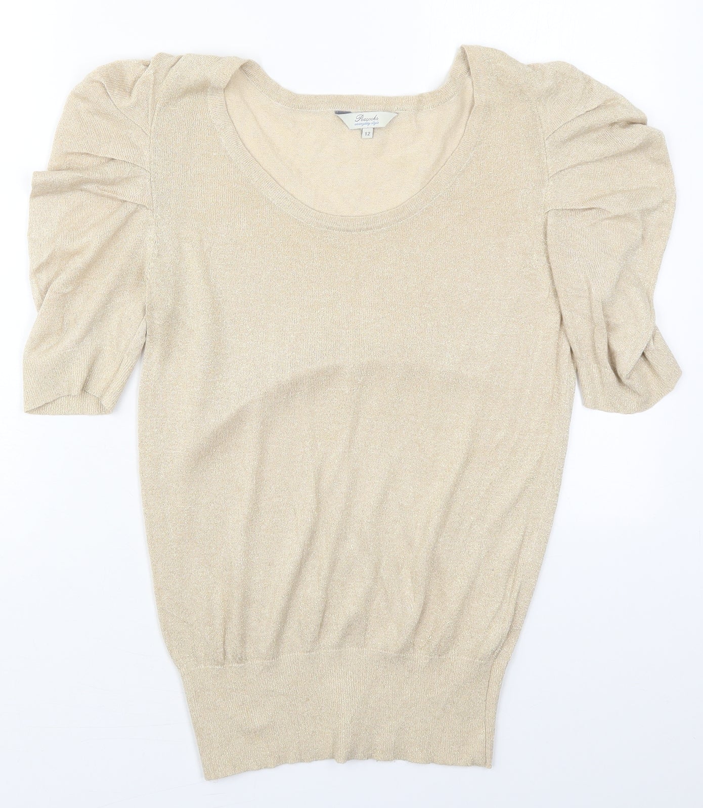 Womens UK Size 12 Peacocks Beige Pullover Jumper