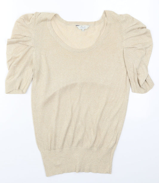 Womens UK Size 12 Peacocks Beige Pullover Jumper