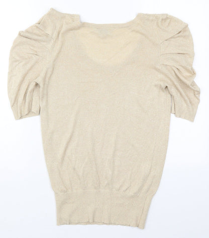 Womens UK Size 12 Peacocks Beige Pullover Jumper