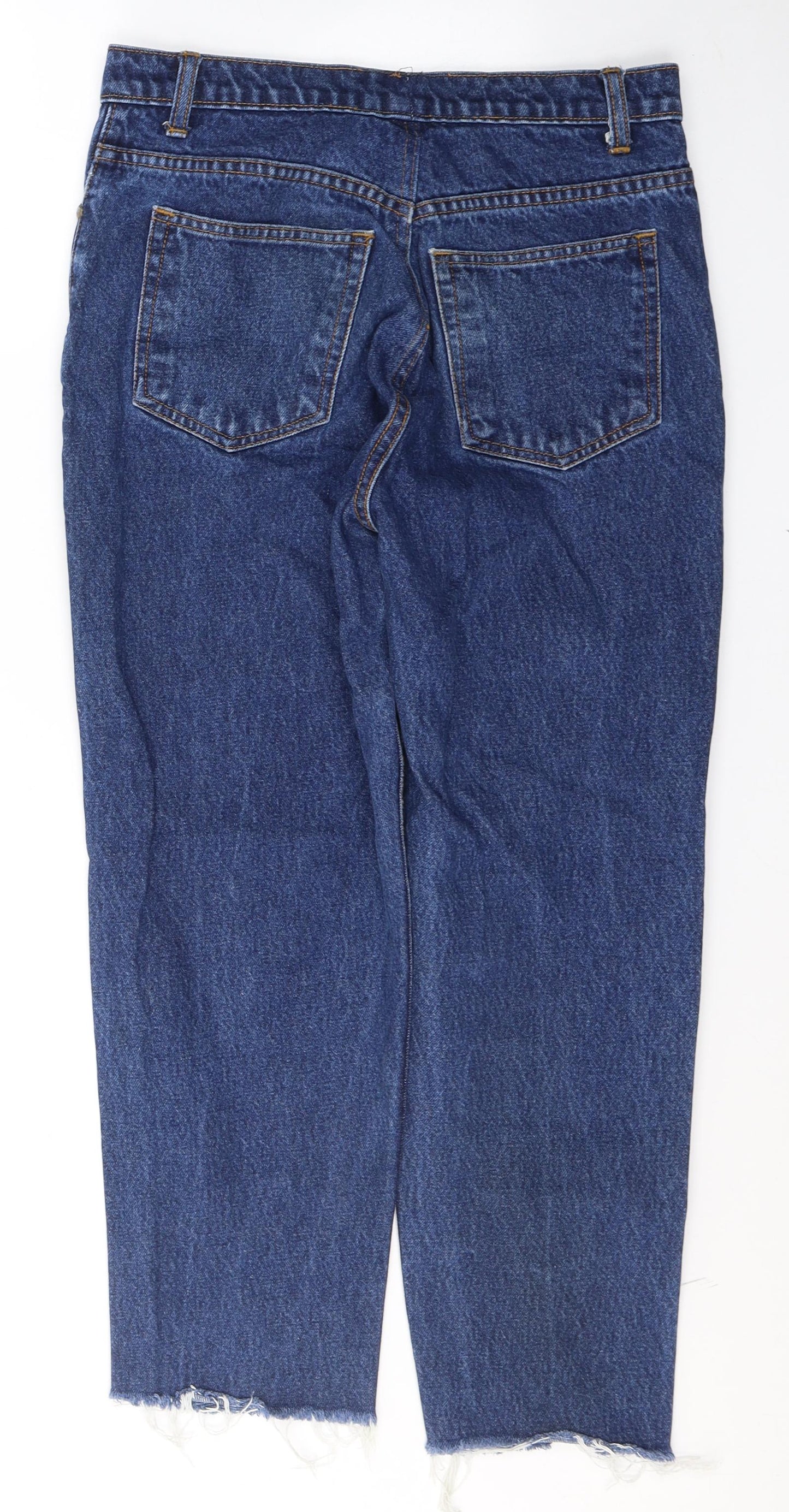Womens UK Size M JEANS Slim Fit Cropped Blue Jeans