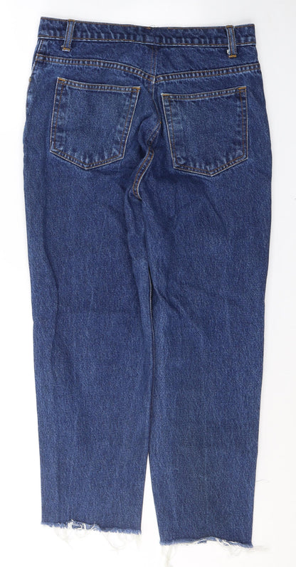 Womens UK Size M JEANS Slim Fit Cropped Blue Jeans