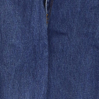 Womens UK Size M JEANS Slim Fit Cropped Blue Jeans