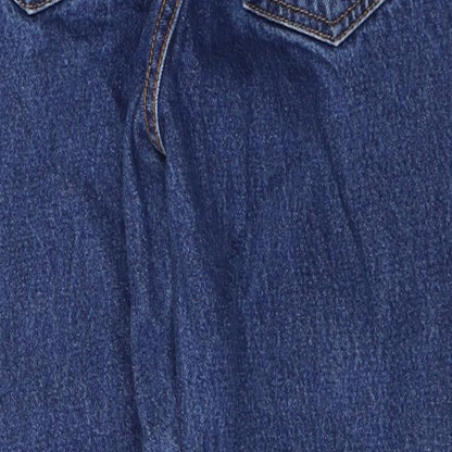 Womens UK Size M JEANS Slim Fit Cropped Blue Jeans
