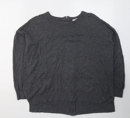 TU Womens Grey  Viscose Jersey T-Shirt Size 14 Round Neck