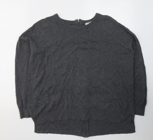 TU Womens Grey  Viscose Jersey T-Shirt Size 14 Round Neck