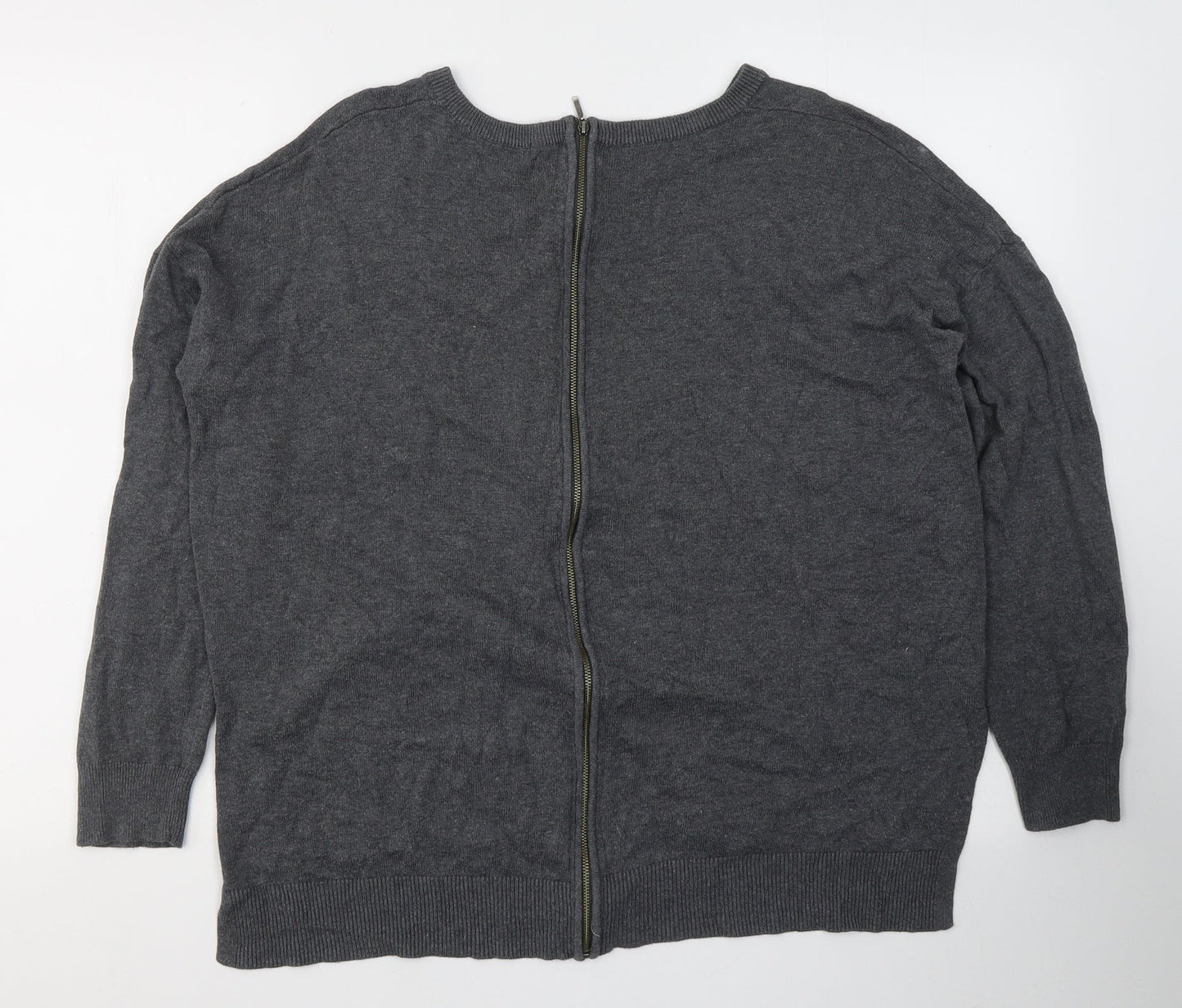 TU Womens Grey  Viscose Jersey T-Shirt Size 14 Round Neck