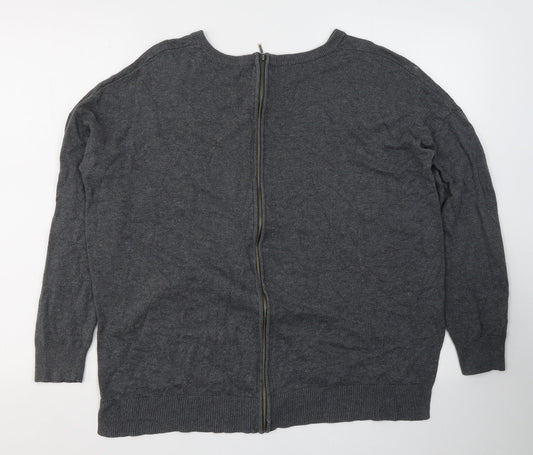 TU Womens Grey  Viscose Jersey T-Shirt Size 14 Round Neck