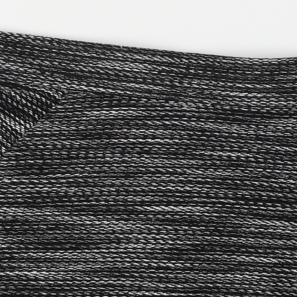 Divided by H&M Womens Black Striped Cotton Flare Skirt Size S   Zip