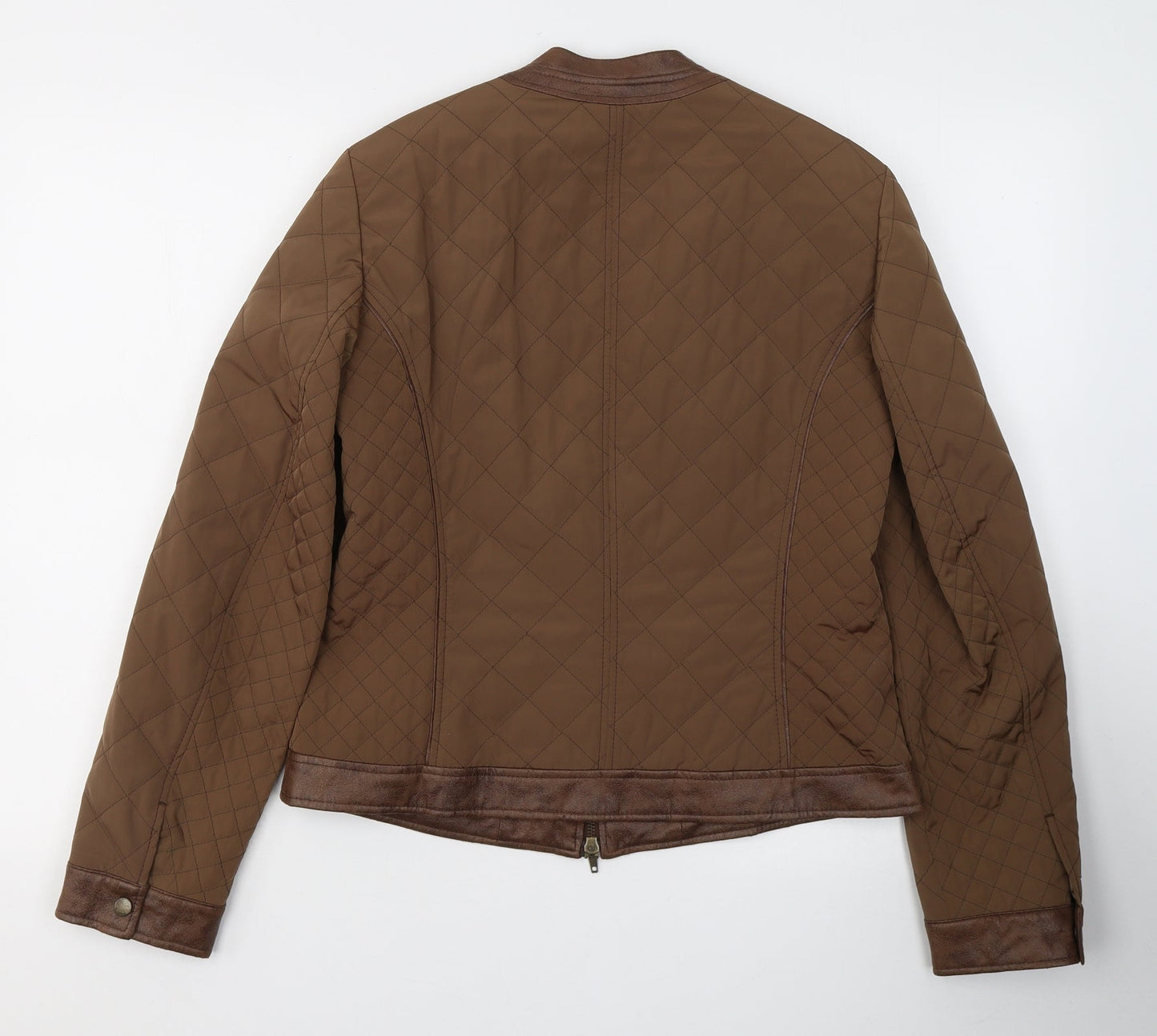 Womens UK Size 10 Bianca Brown Quilted Coat