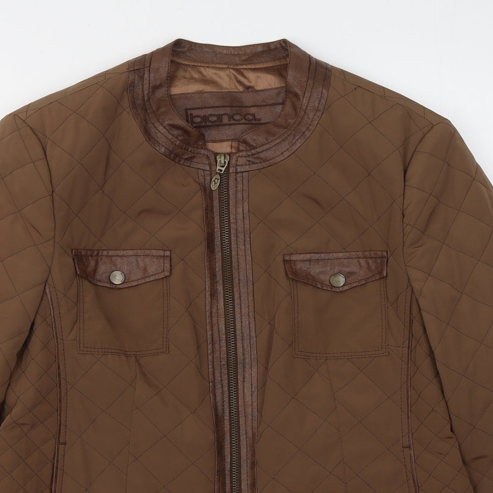 Womens UK Size 10 Bianca Brown Quilted Coat