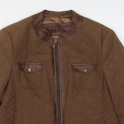Womens UK Size 10 Bianca Brown Quilted Coat
