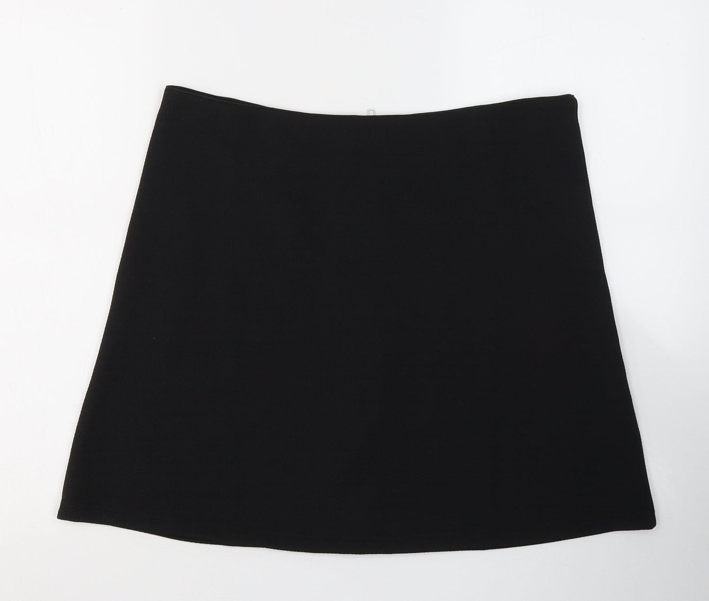 WITH LOVE Womens Black  Polyester A-Line Skirt Size 14   Zip