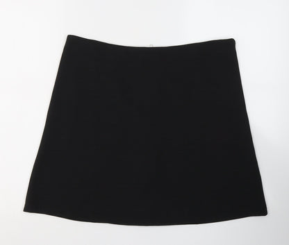 WITH LOVE Womens Black  Polyester A-Line Skirt Size 14   Zip