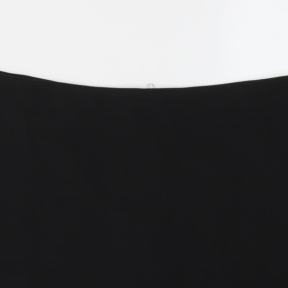 WITH LOVE Womens Black  Polyester A-Line Skirt Size 14   Zip