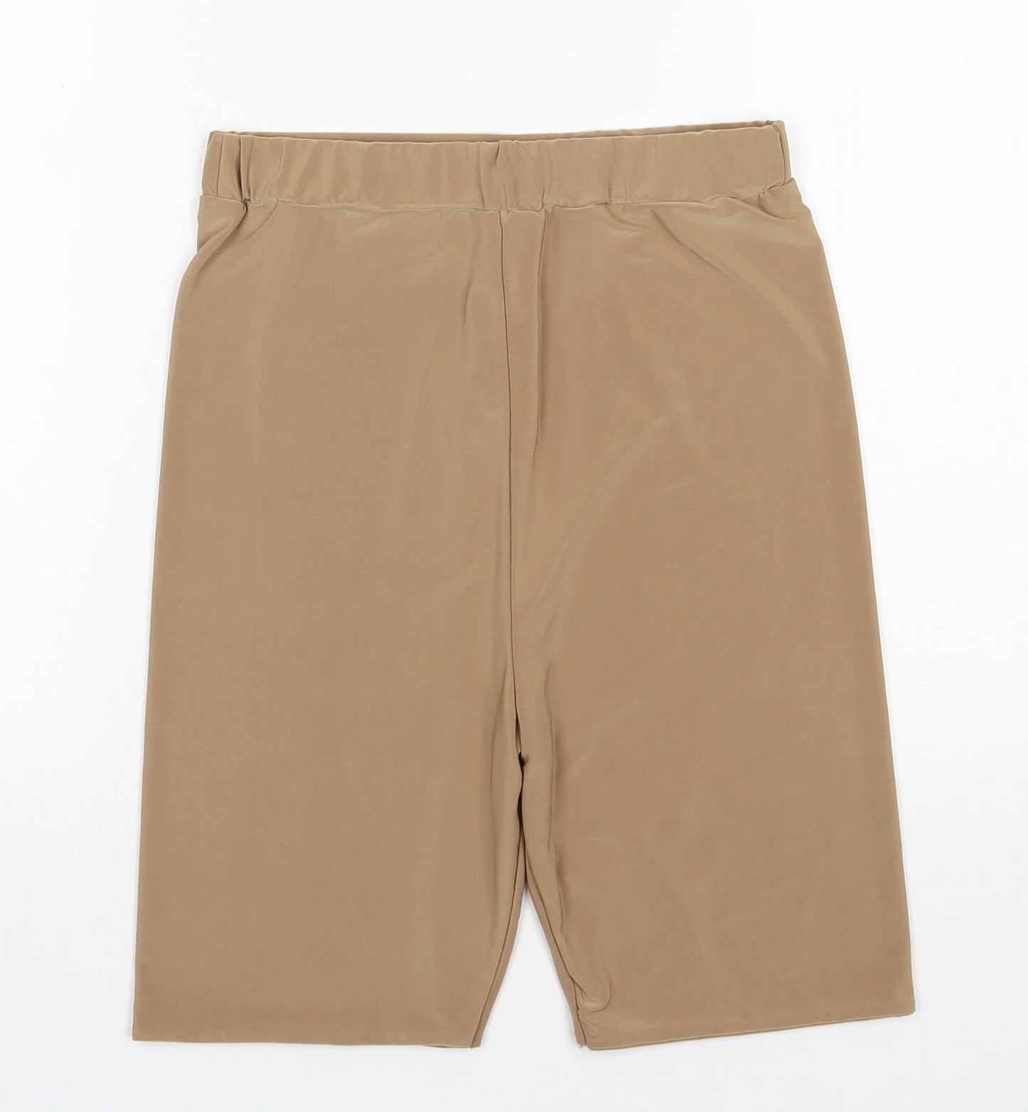 PRETTYLITTLETHING Womens Brown  Polyester Biker Shorts Size 10 L7 in Regular