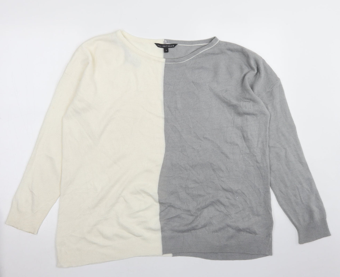 Womens UK Size 14 Bonmarché Grey Pullover Jumper